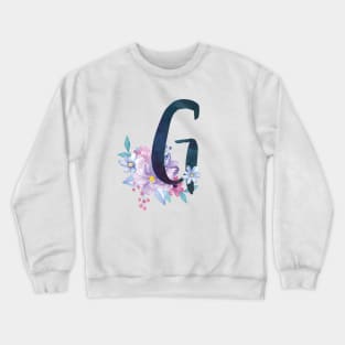 Floral Monogram G Pretty Lilac Bouquet Crewneck Sweatshirt